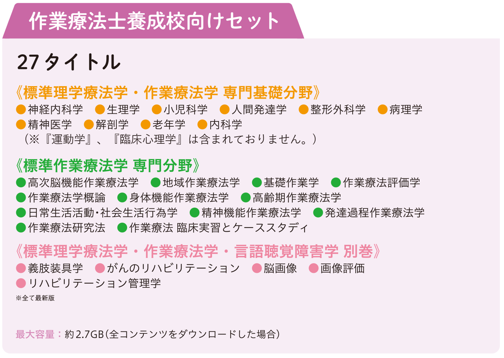 作業療法士養成校向けセット